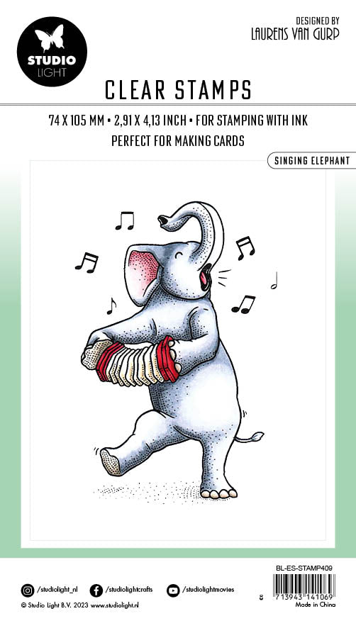 BL Clear Stamp Singing Elephant Essentials 90x60x3mm 1 PC nr.409-4