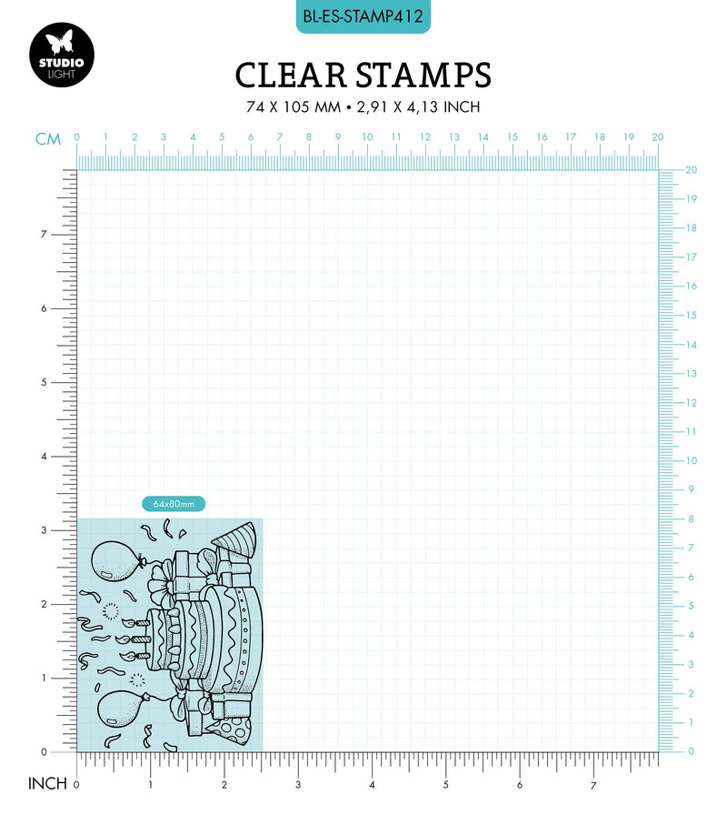 BL Clear Stamp Cake Party Essentials 80x64x3mm 1 PC nr.412-2