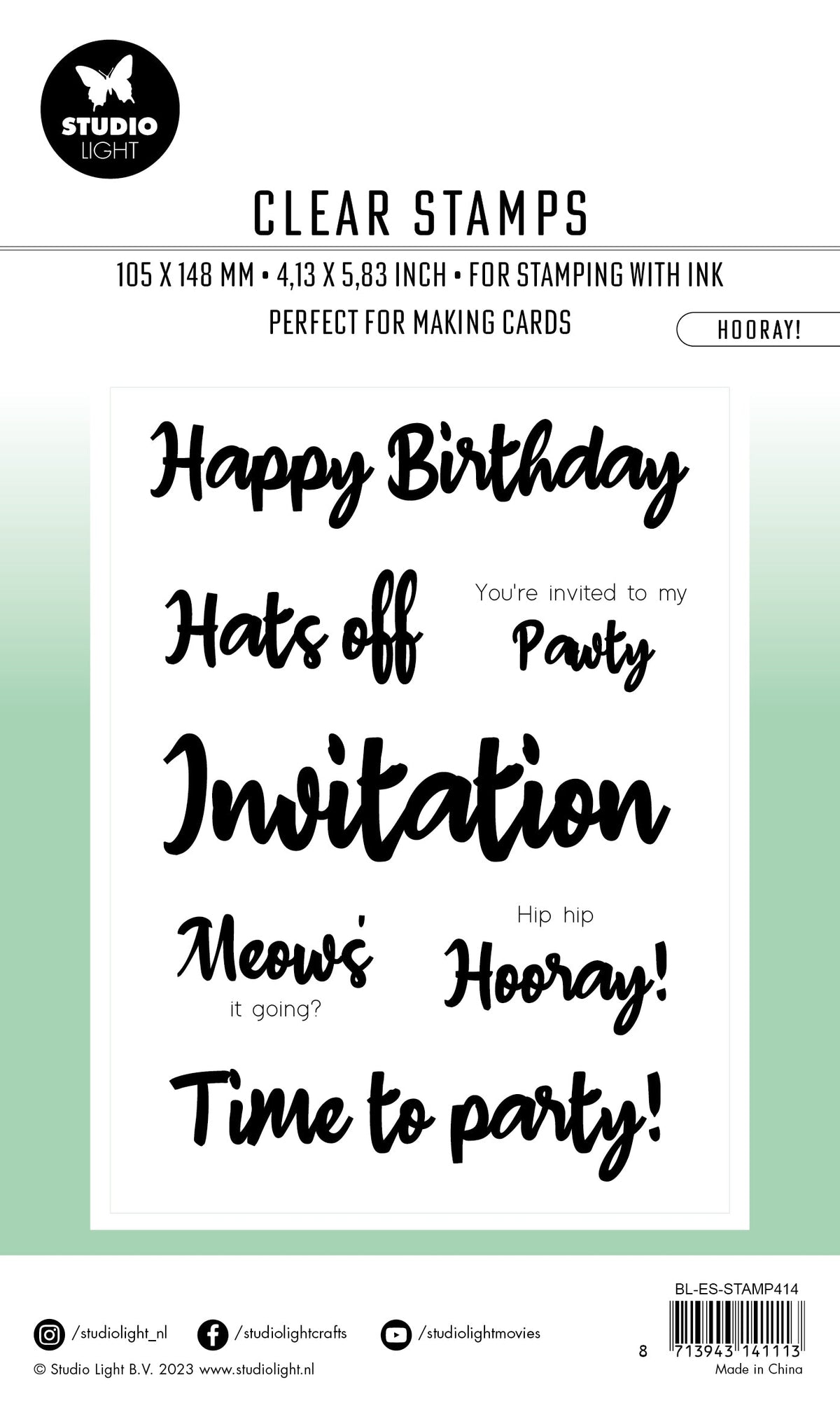 BL Clear Stamp Hooray! Essentials 132x94x3mm 7 PC nr.414-6