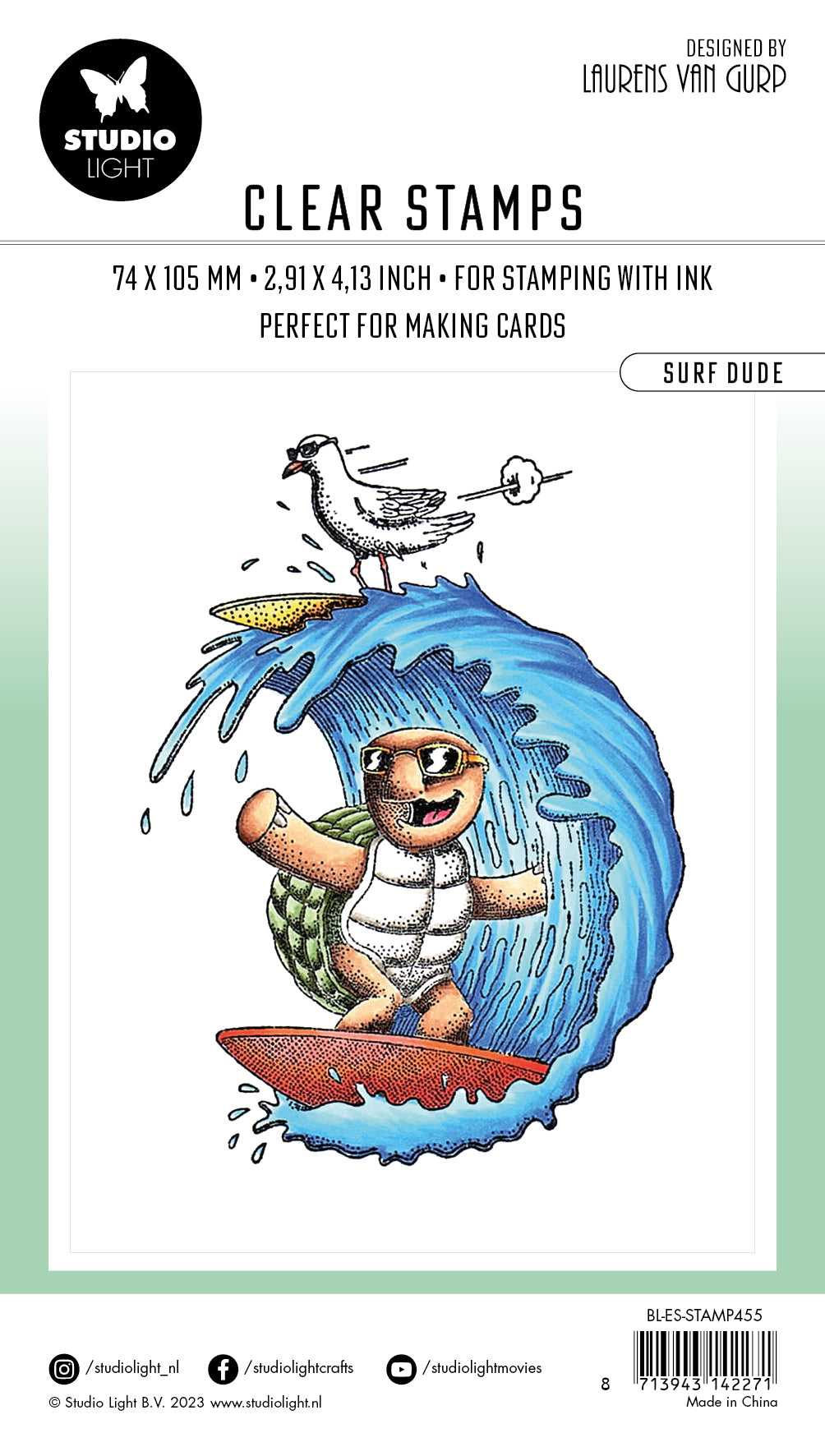 BL Clear Stamp Surf Dude By Laurens 89x64x3mm 1 PC nr.455-4