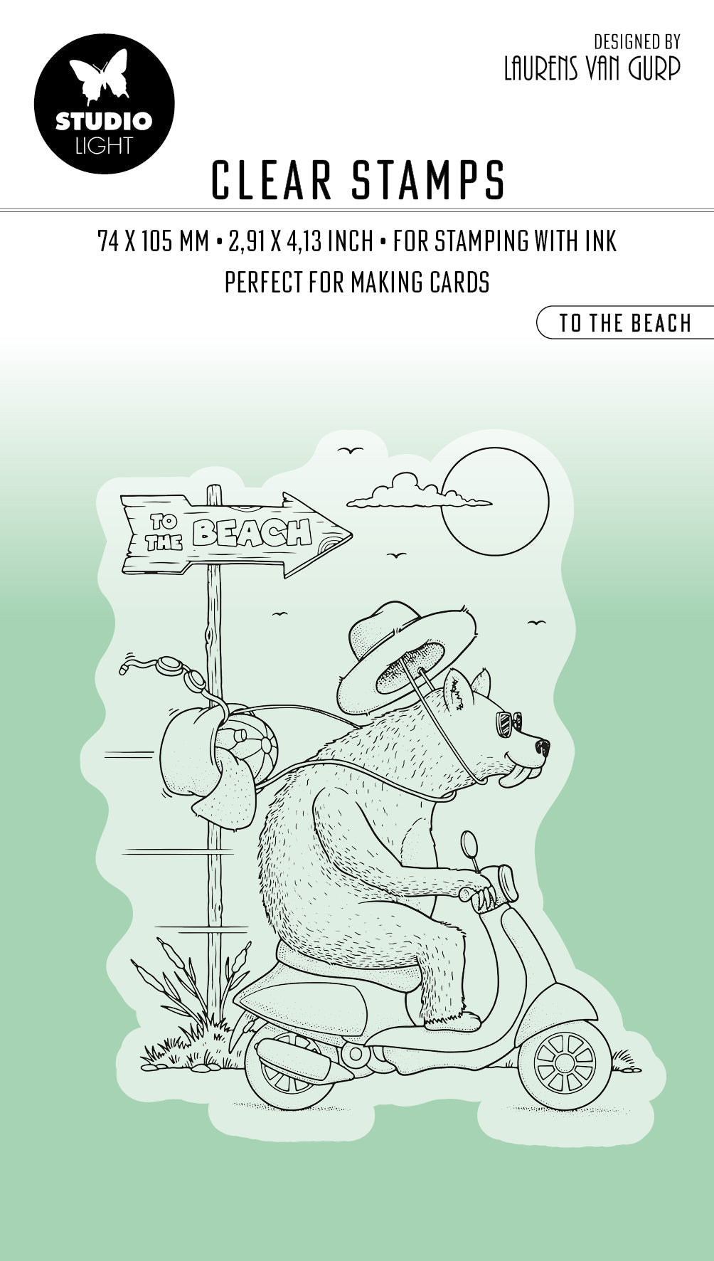 BL Clear Stamp To The Beach By Laurens 80x64x3mm 1 PC nr.456-1