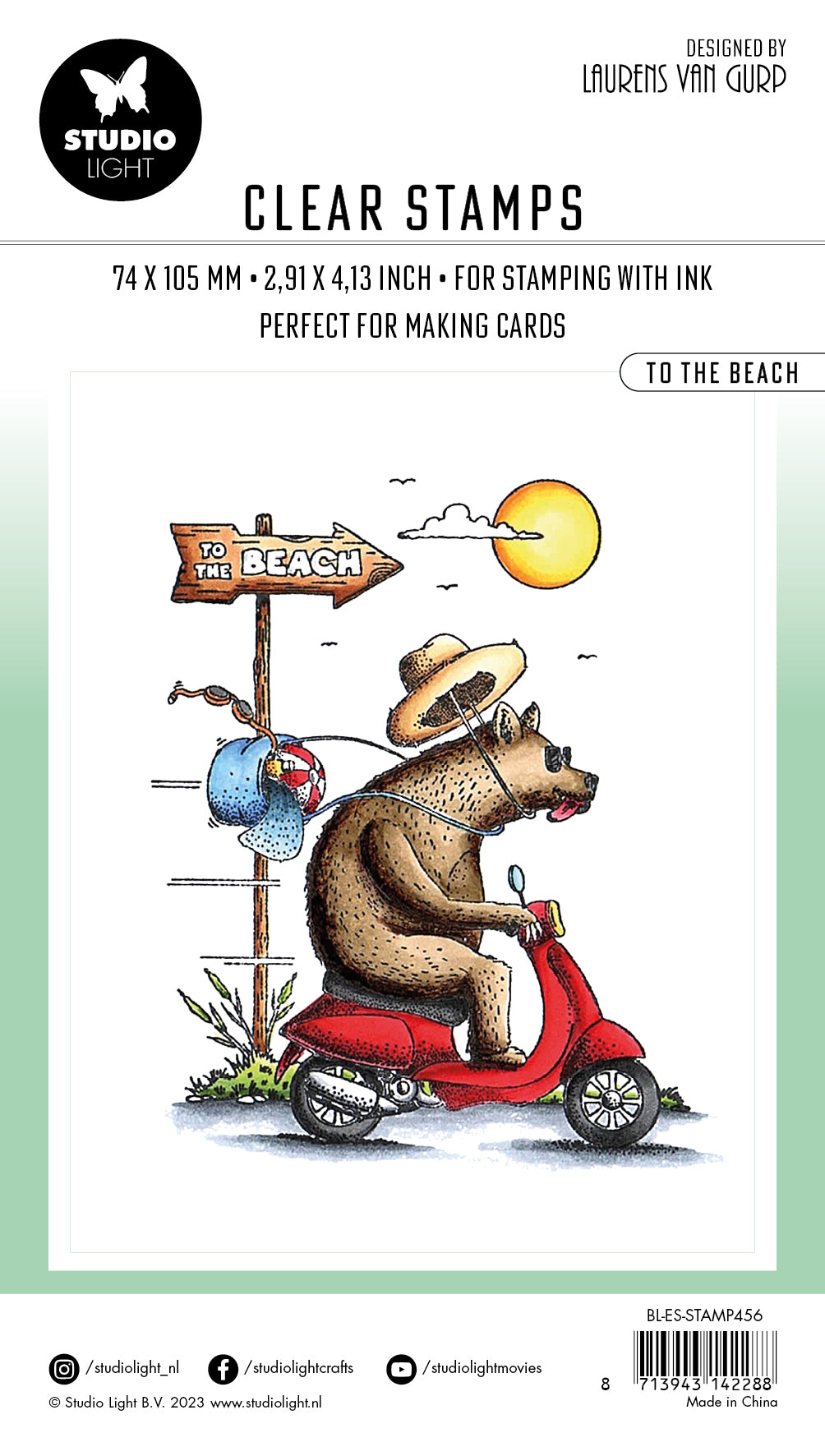 BL Clear Stamp To The Beach By Laurens 80x64x3mm 1 PC nr.456-4