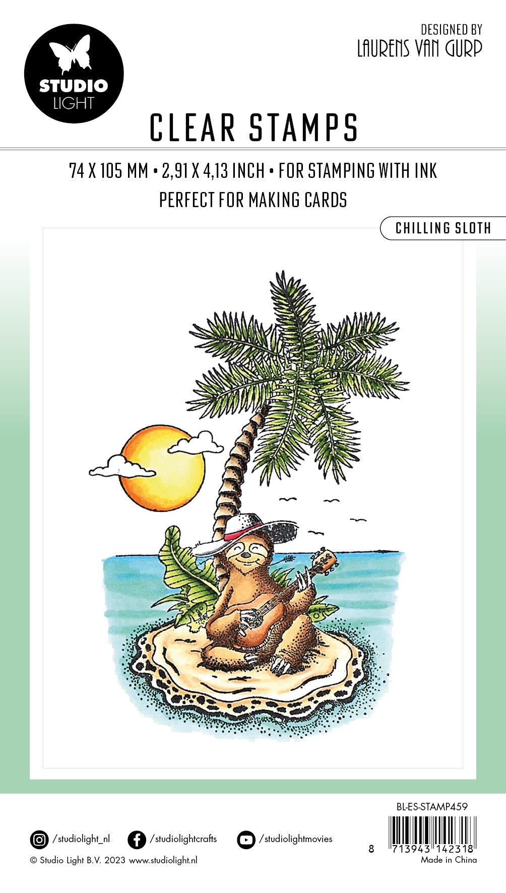 BL Clear Stamp Chilling Sloth By Laurens 91x63x3mm 1 PC nr.459-4