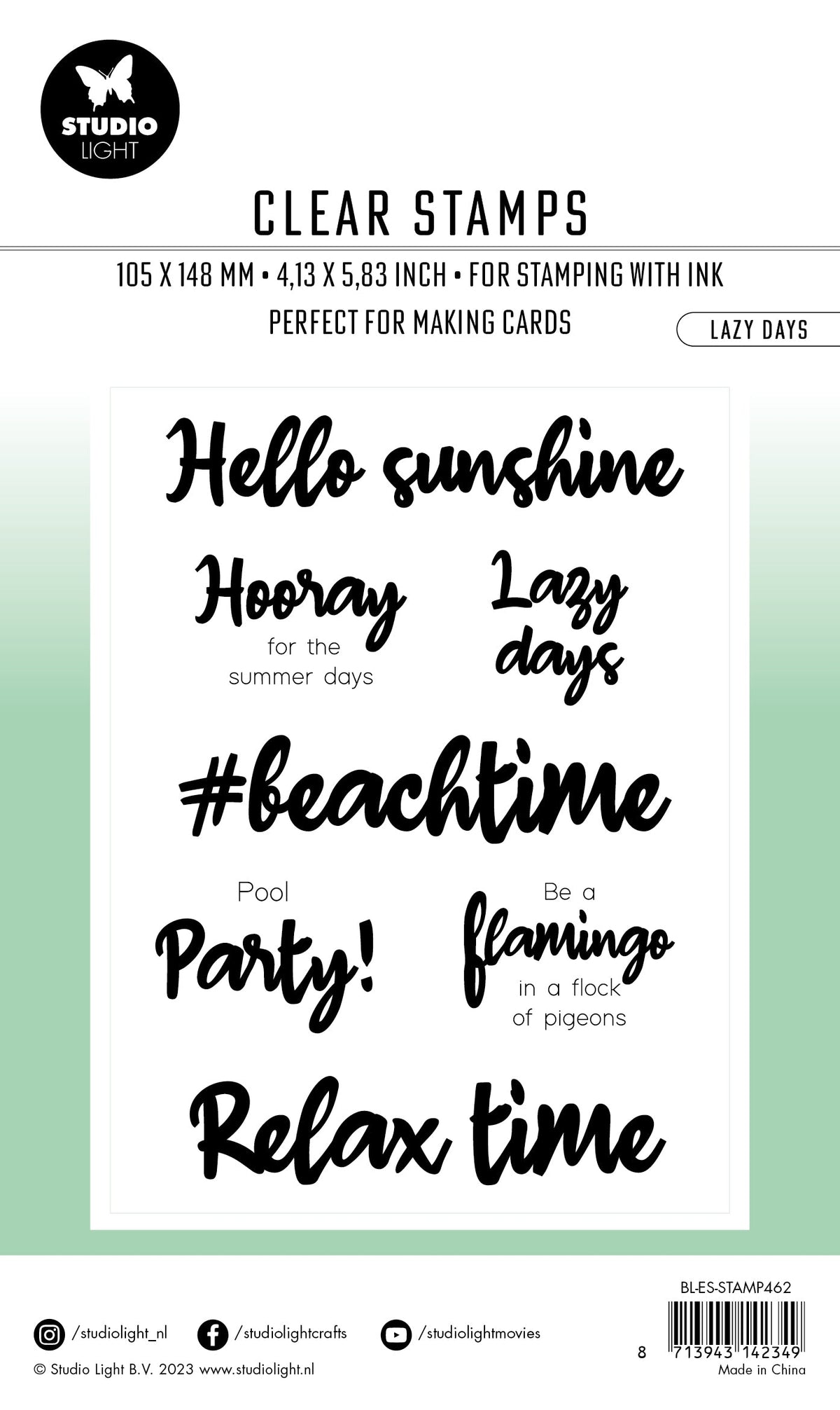 BL Clear Stamp Lazy Days By Laurens 131x90x3mm 7 PC nr.462-6