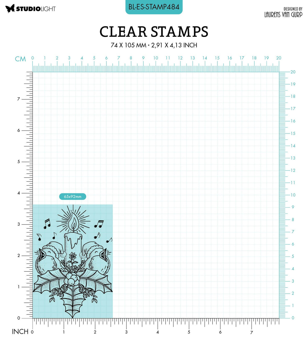 BL Clear Stamp Singing Birds By Laurens 89x64x3mm 1 PC nr.484-2