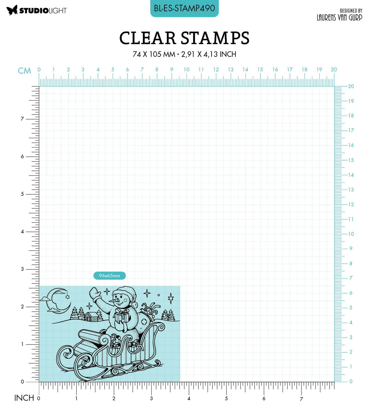 BL Clear Stamp Snowman By Laurens 89x64x3mm 1 PC nr.489-2