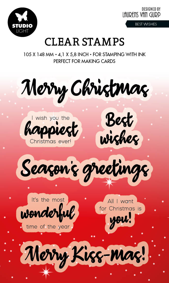 BL Clear Stamp Best Wishes By Laurens 131x90x3mm 7 PC nr.491-1