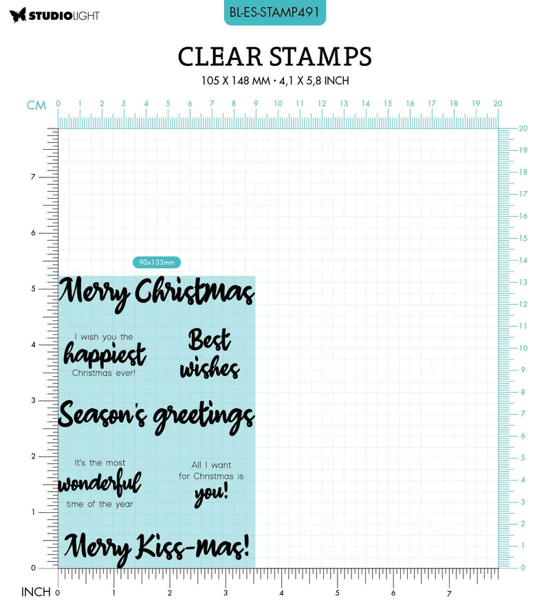 BL Clear Stamp Best Wishes By Laurens 131x90x3mm 7 PC nr.491-2