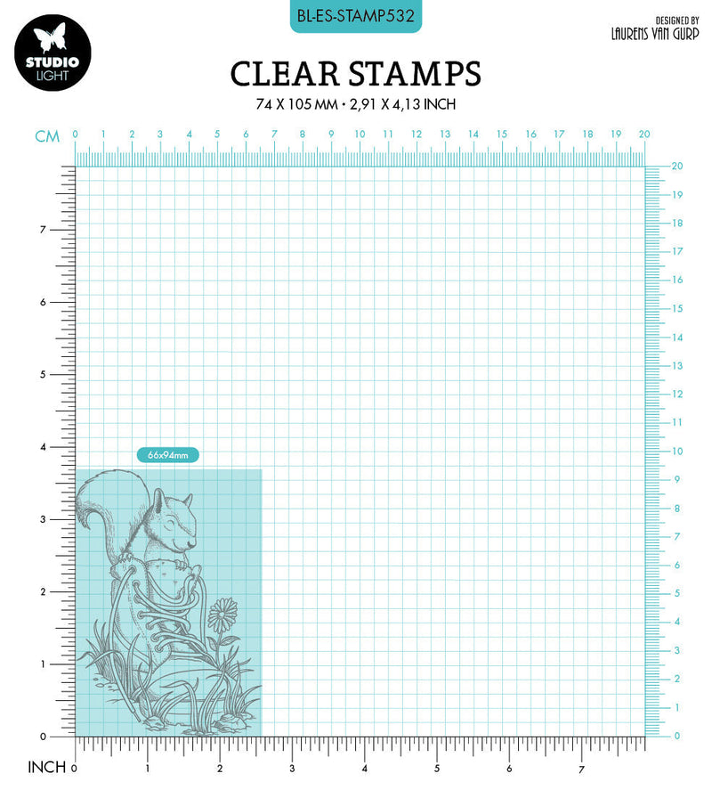 BL Clear Stamp Happy Squirrel By Laurens 89x64x3mm 1 PC nr.532-2