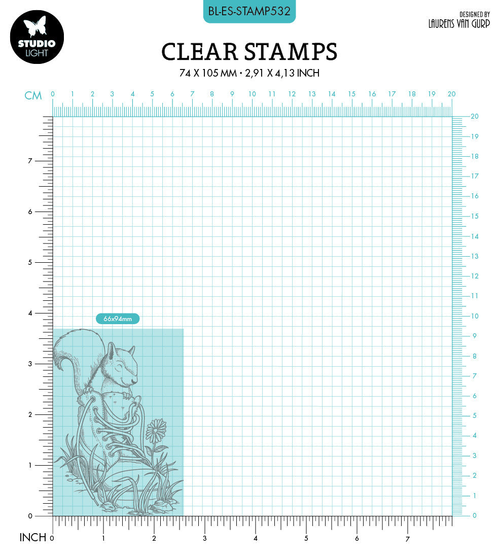 BL Clear Stamp Happy Squirrel By Laurens 89x64x3mm 1 PC nr.532-2