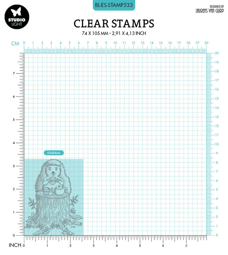 BL Clear Stamp Time For Tea By Laurens 89x64x3mm 1 PC nr.533-2