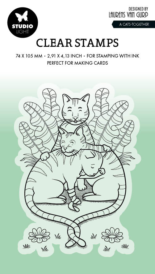 Sello transparente BL A Cats-Together por Laurens 89x64x3mm 1 ud. n.º 565-1