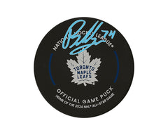 Bobby McMann Autographed Toronto Maple Leafs Official Game Puck-1