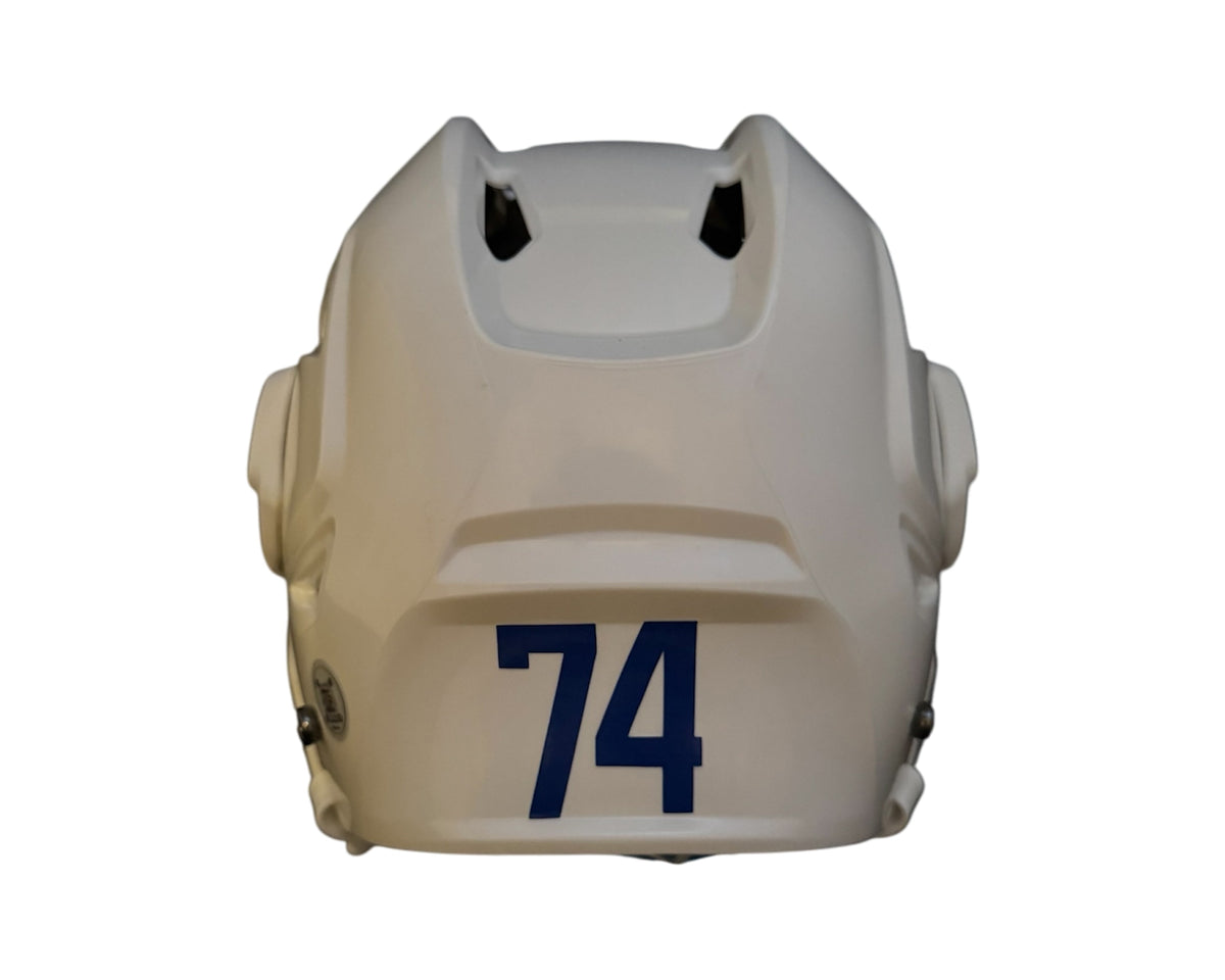 Bobby McMann Autographed Toronto Maple Leafs White Bauer Replica Helmet-3
