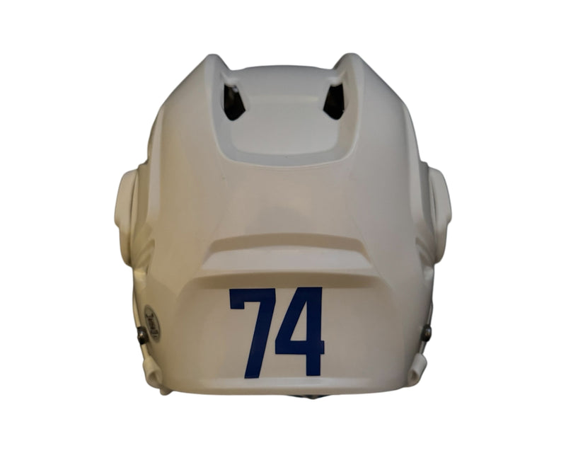 Bobby McMann Autographed Toronto Maple Leafs White Bauer Replica Helmet-3