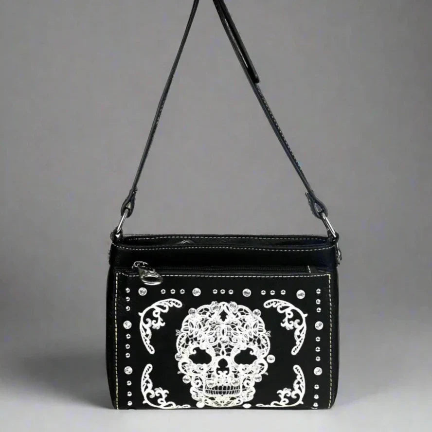 BOL Cross Body Sugar Skull Faux Leather Handbag-4