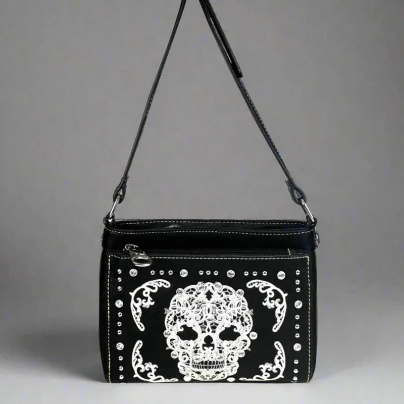 BOL Cross Body Sugar Skull Faux Leather Handbag-4