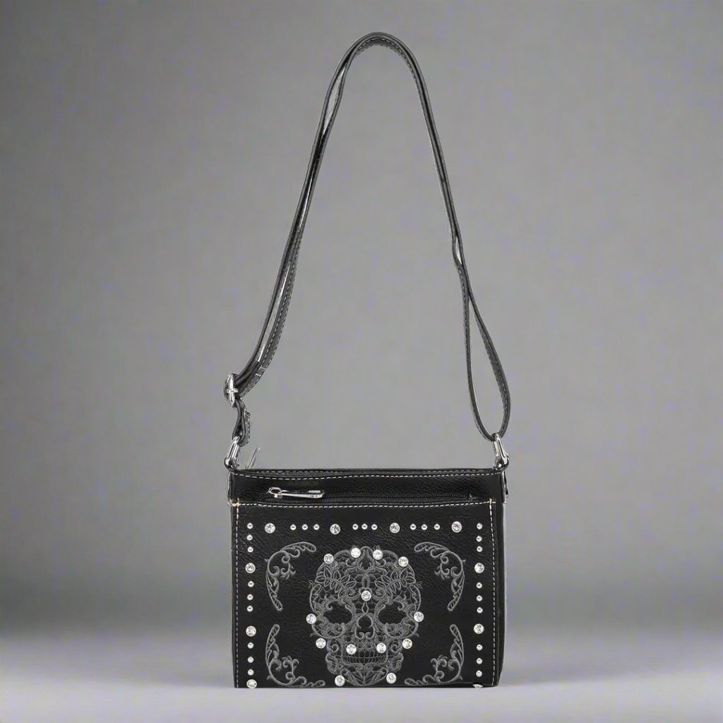 BOL Cross Body Sugar Skull Faux Leather Handbag-5