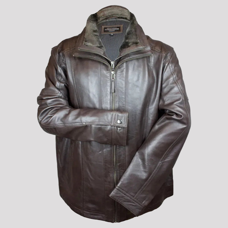 BOL Men's Cardian Bomber Lambskin Leather Jacket-6