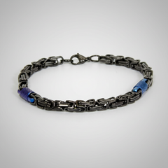Men's Two-Tone Byzantine Chain Link Bracelet | Stainless Steel-1