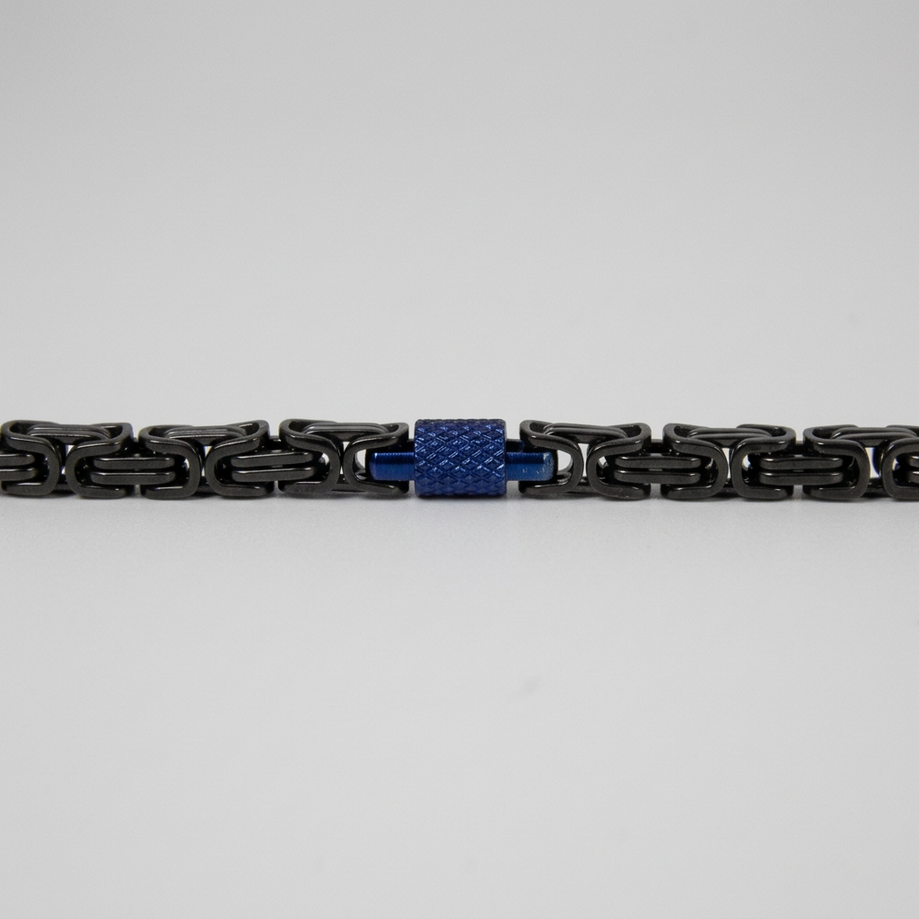 Men's Two-Tone Byzantine Chain Link Bracelet | Stainless Steel-3