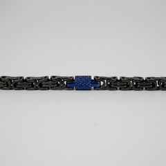 Men's Two-Tone Byzantine Chain Link Bracelet | Stainless Steel-3