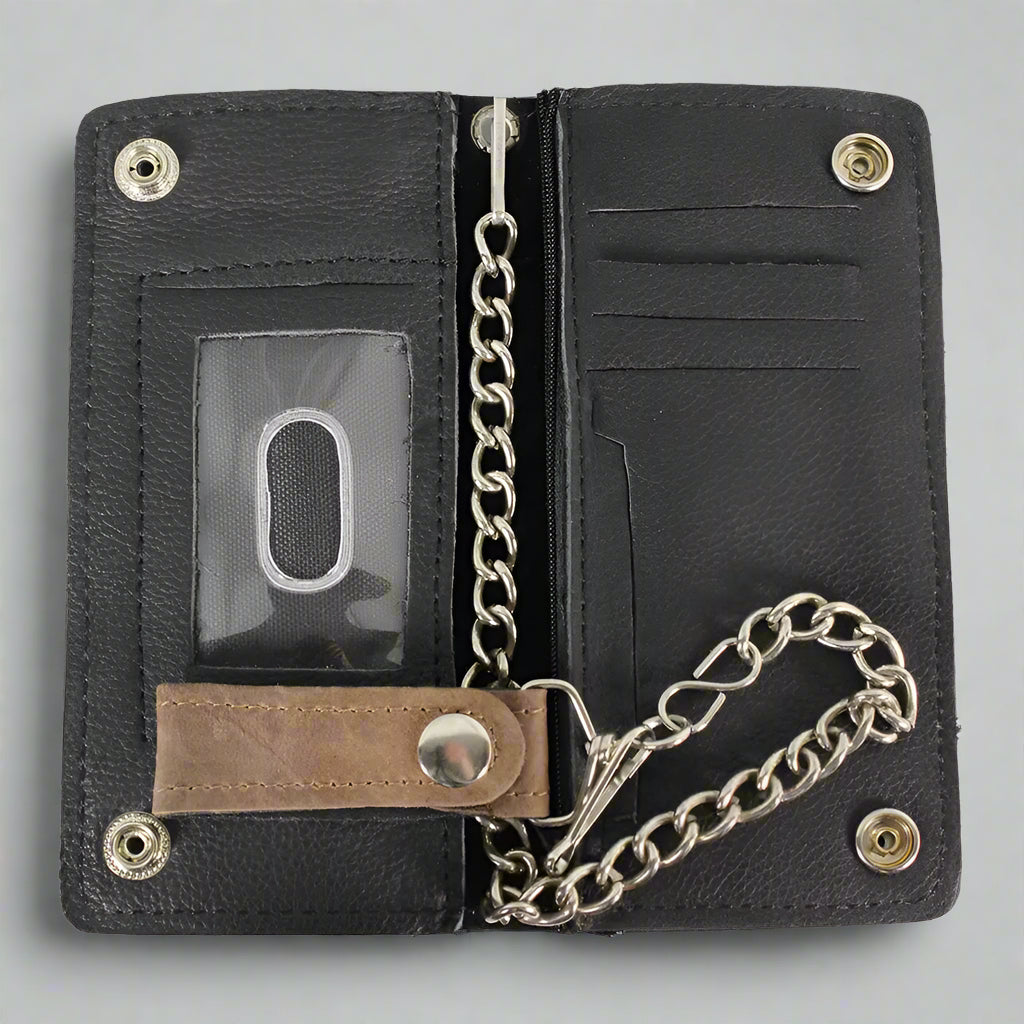 BOL Men's Chrome Plated Bifold Leather Wallet-2