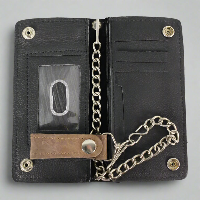 BOL Men's Chrome Plated Bifold Leather Wallet-2