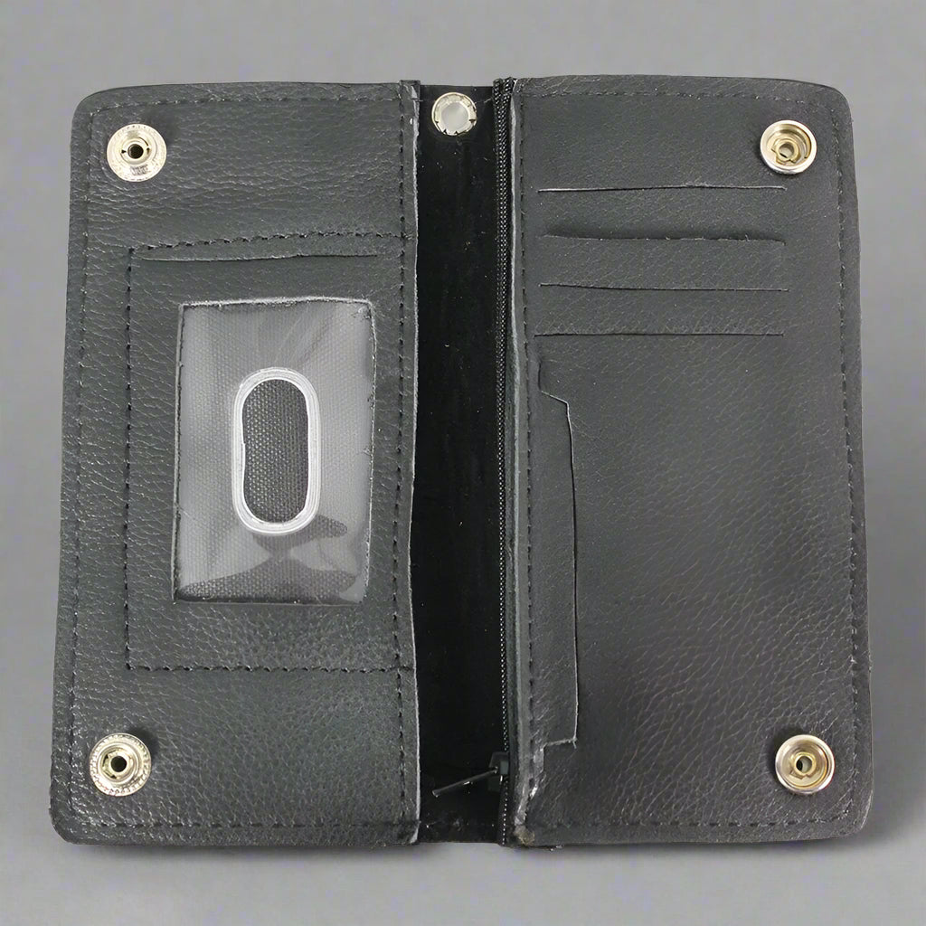 BOL Men's Chrome Plated Bifold Leather Wallet-3