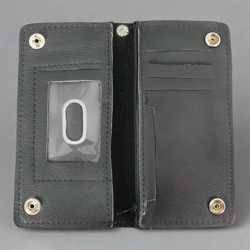 BOL Men's Chrome Plated Bifold Leather Wallet-3
