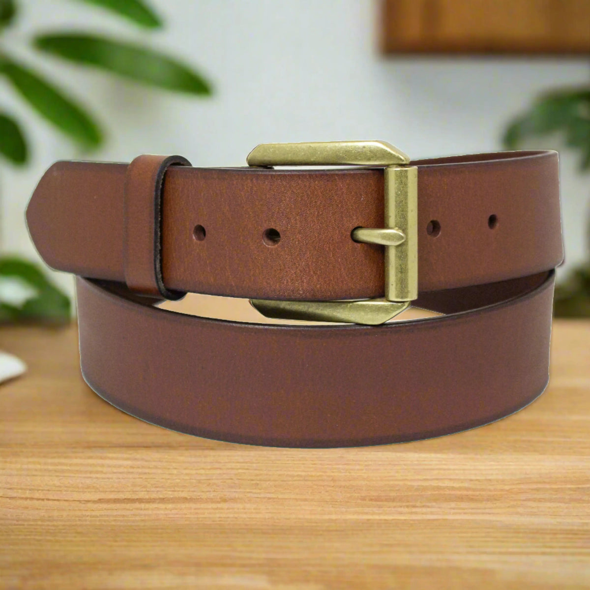 BOL Men's Gold Removable Buckle Leather Belt-2