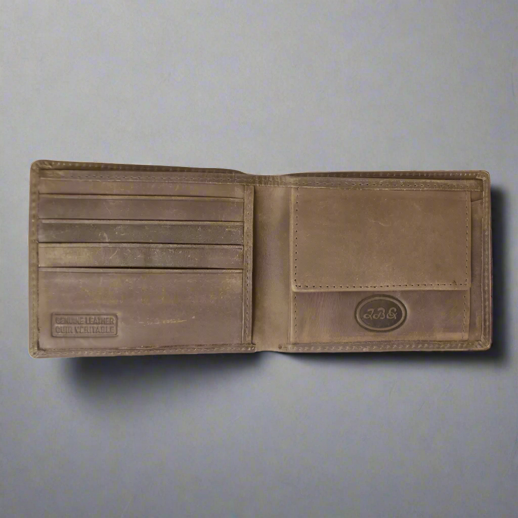 BOL Men's RFID Bifold Leather Wallet With Coin Pouch-2