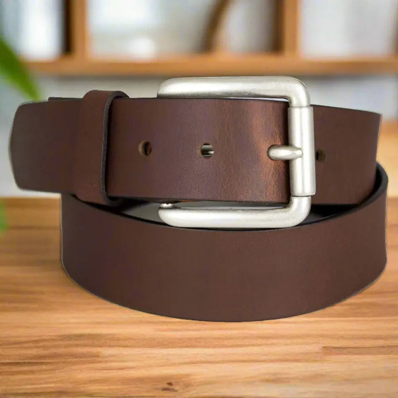 BOL Men's Removable Buckle Solid Leather Belt-1