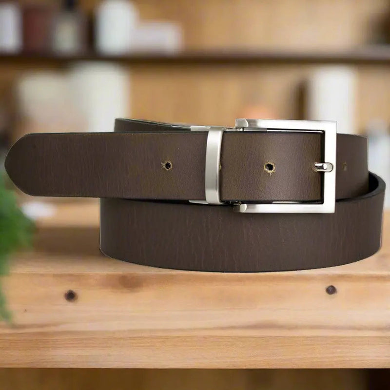 BOL Men's Reversible Solid Leather Belt-1