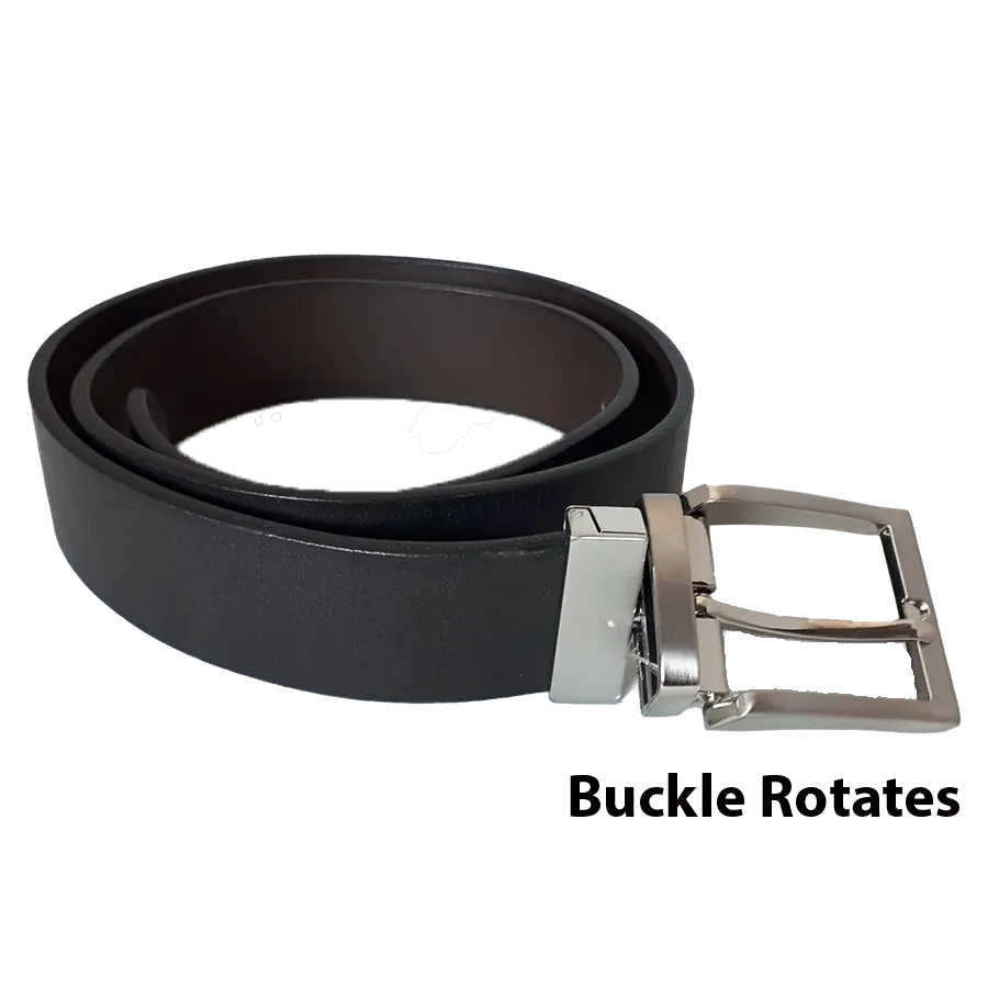 BOL Men's Reversible Solid Leather Belt-3