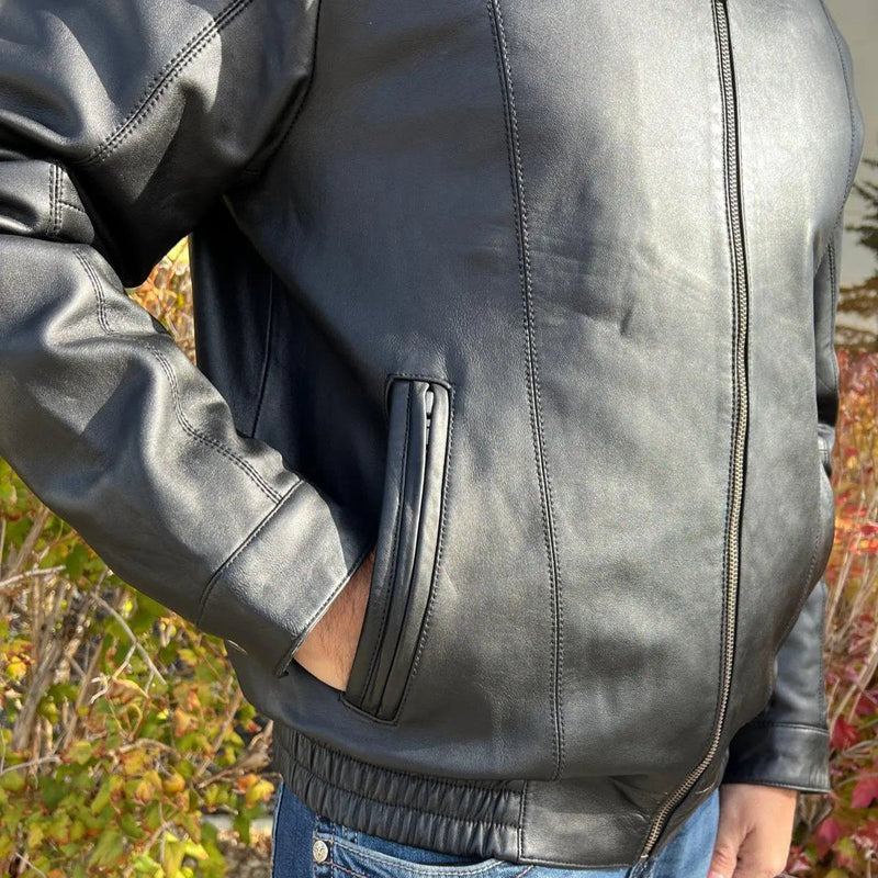 BOL Men's Ting Bomber Lambskin Leather Jacket-3