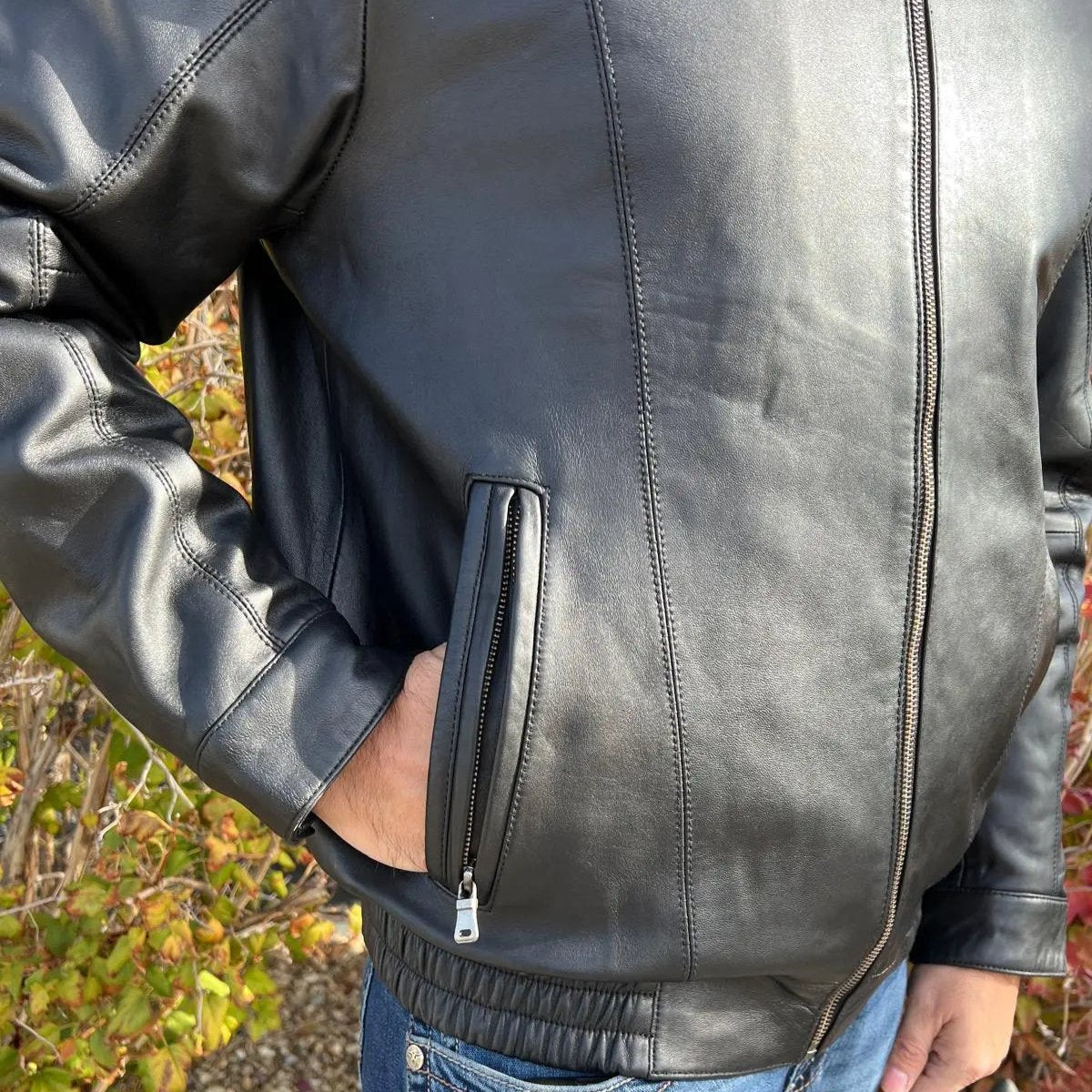 BOL Men's Ting Bomber Lambskin Leather Jacket-4