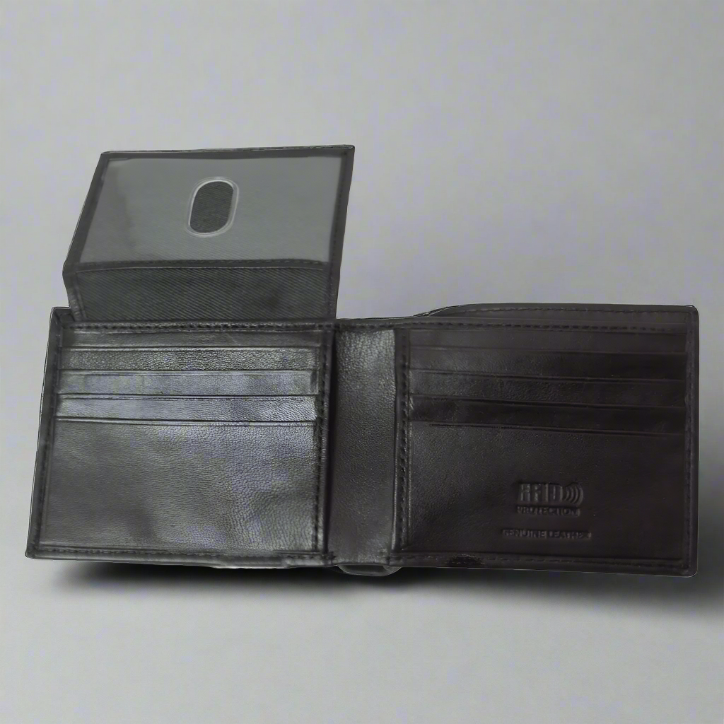 BOL Men's Trifold RFID Leather Wallet With Flip Up-3