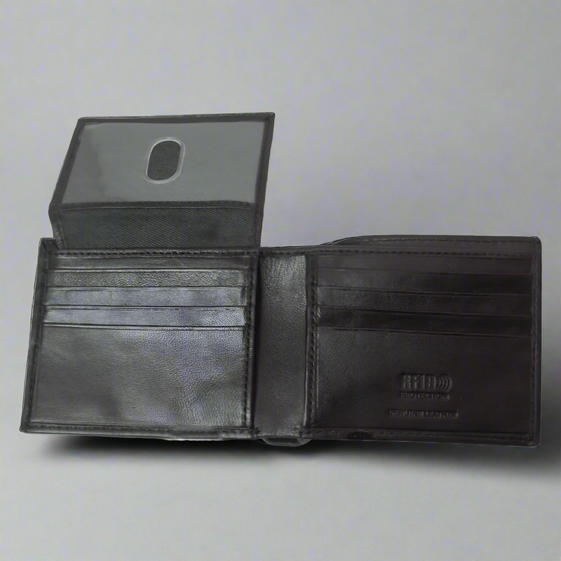 BOL Men's Trifold RFID Leather Wallet With Flip Up-3