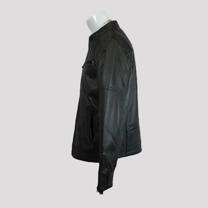 BOL Men's Waxed Sheep Prime Leather Jacket-12
