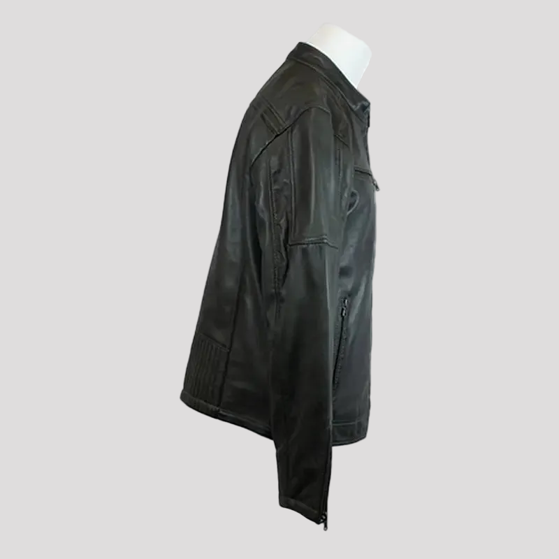 BOL Men's Waxed Sheep Prime Leather Jacket-11