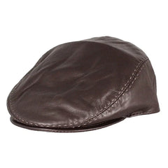 BOL Stitch Accent Leather London Flat Cap-1