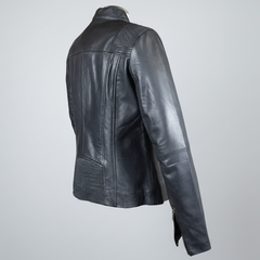 BOL Women's Basket Weave Accent Leather Jacket-6