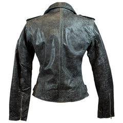 BOL Women's Biker Leather Motorcycle Jacket-3