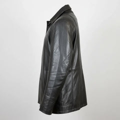 Classic Women's Mid-Length Lamb Leather Jacket-10