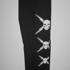 BOL Women's Rhinestone Skull Leggings-3