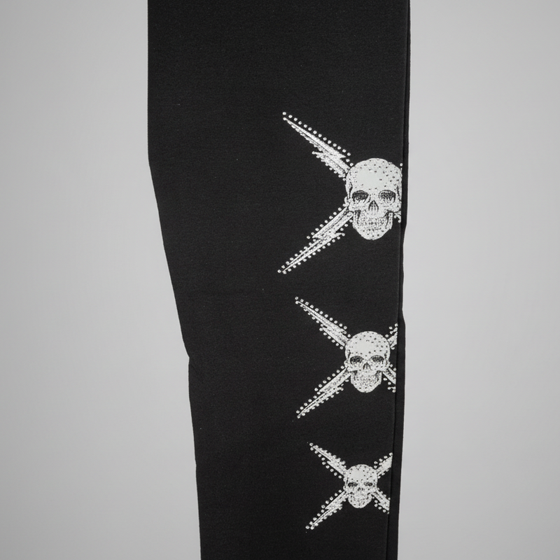 BOL Women's Rhinestone Skull Leggings-3