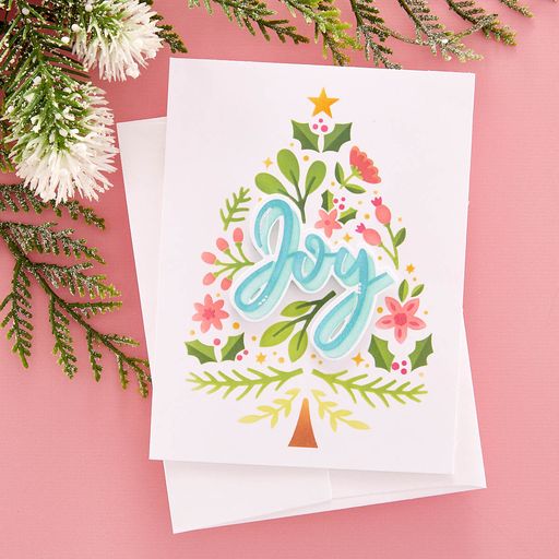 Paquete de plantilla y troquel Layered Joy Tree de la colección Layered Christmas Stencils-2