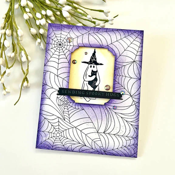 Spider Web Background Press Plate from the Betterpress Halloween Collection-7
