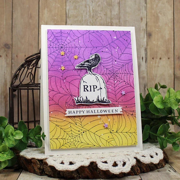 Spider Web Background Press Plate from the Betterpress Halloween Collection-9